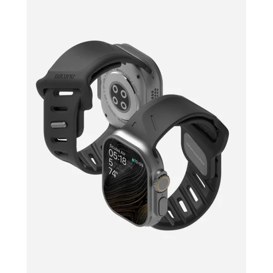 Aulumu A02 Offbeat Sport Band for Apple Watch 44/45/46/49mm - Black